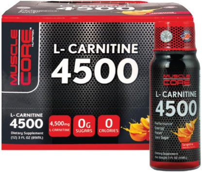 MUSCLE CORE NUTRITION L-Carnitine 4500 Tangerine, 89 Ml Box Of 12