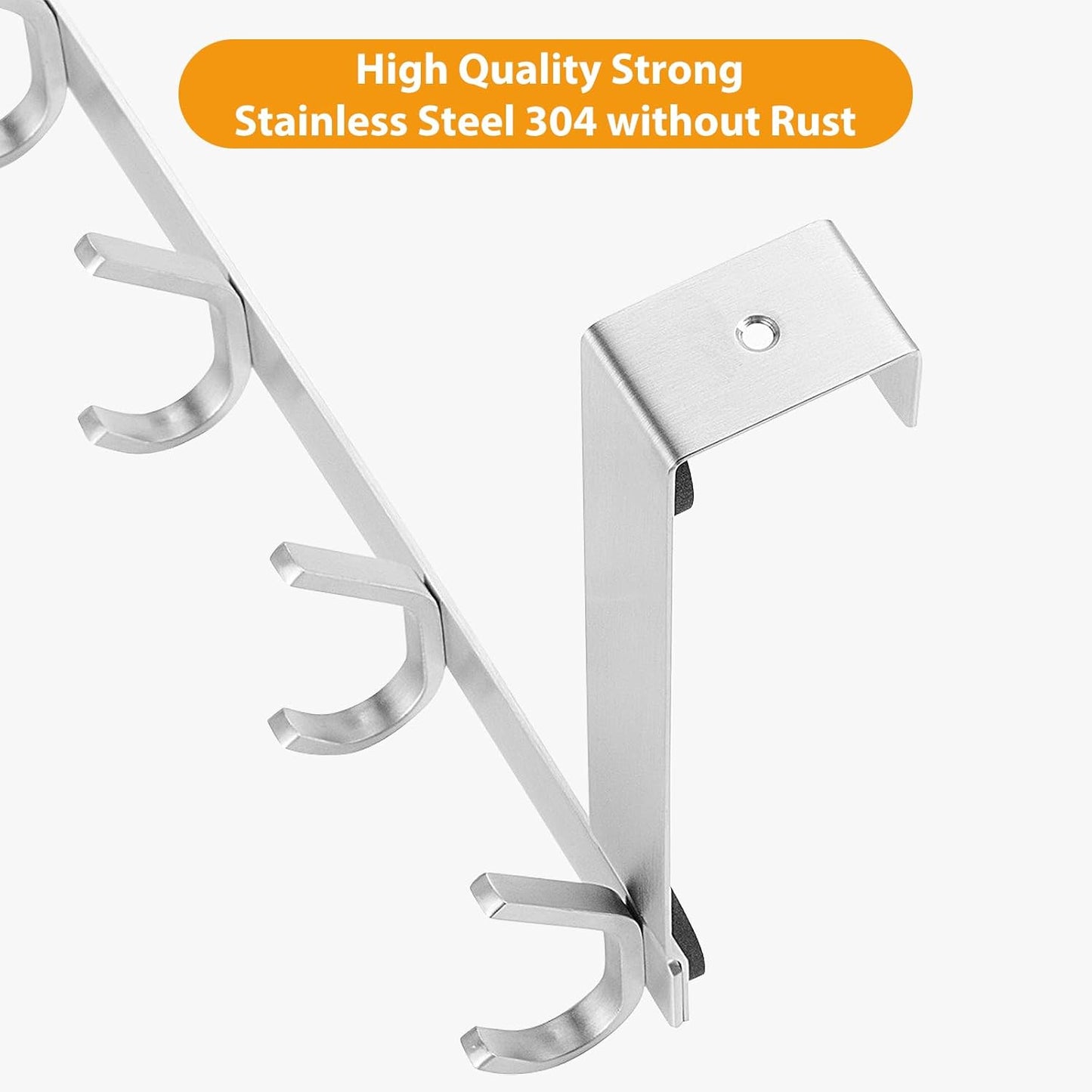 Stainless Steel Heavy Duty Over Door Hanger Holder