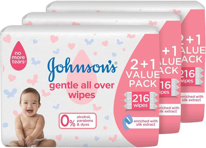 Johnson's Baby Wipes 2+1 (72) wipes