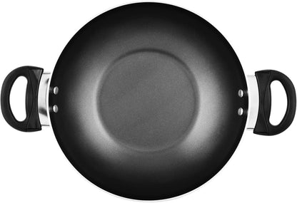 Prestige Classique 3X Ultra Tough Covered Wok Kadai, Red 12 Inch 30CM PR21500