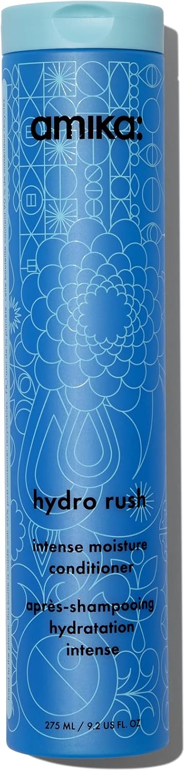 amika hydro rush intense moisture conditioner with hyaluronic acid, 275ml
