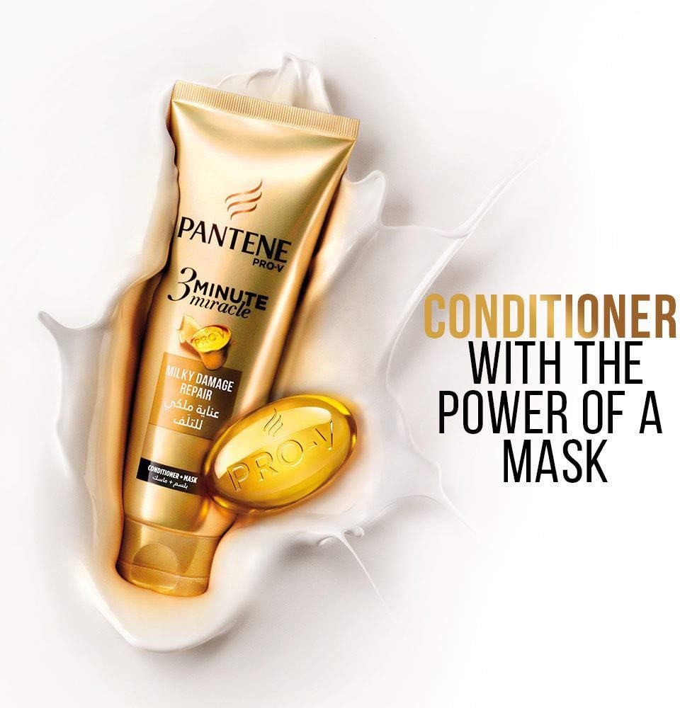Pantene Pro-V Milky Damage Repair 3 Minute Miracle Conditioner, 200Ml + Shampoo 400 Ml