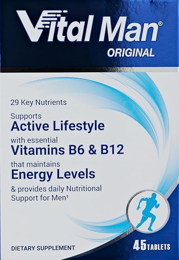 VITAL MEN Original Active Lifestyle Support | With Vitamins B6 & B12 & 29 Key 45 Tablets