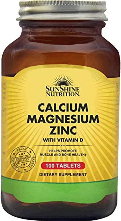 Sunshine Nutrition Calcium Magnesium Zinc With Vitamin D, 100 Tablets