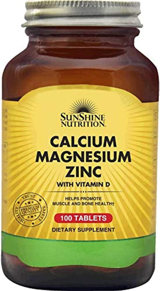 Sunshine Nutrition Calcium Magnesium Zinc With Vitamin D, 100 Tablets