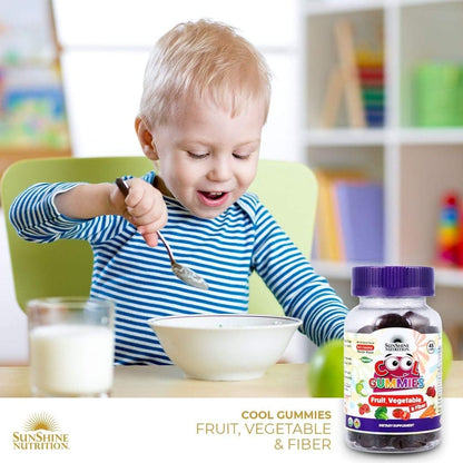 Sunshine Nutrition Cool Gummies With Fruit Vegetable & Fiber For Adults, 45 Gummies