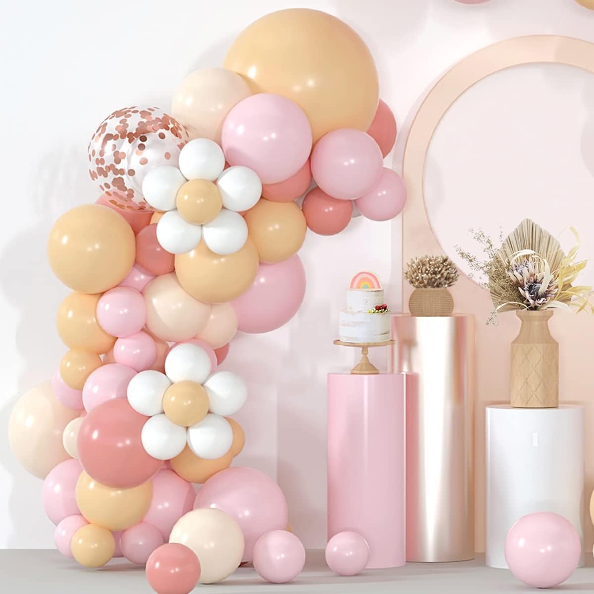 Black,Gold Balloons and Paper Pom Poms Party Supplies for Birthday Decoration With Pale Champagne Metallic Foil Fringe Tinsel Curtain Happy Birthday Party Decoration Backdrop,Black Decoration Kit