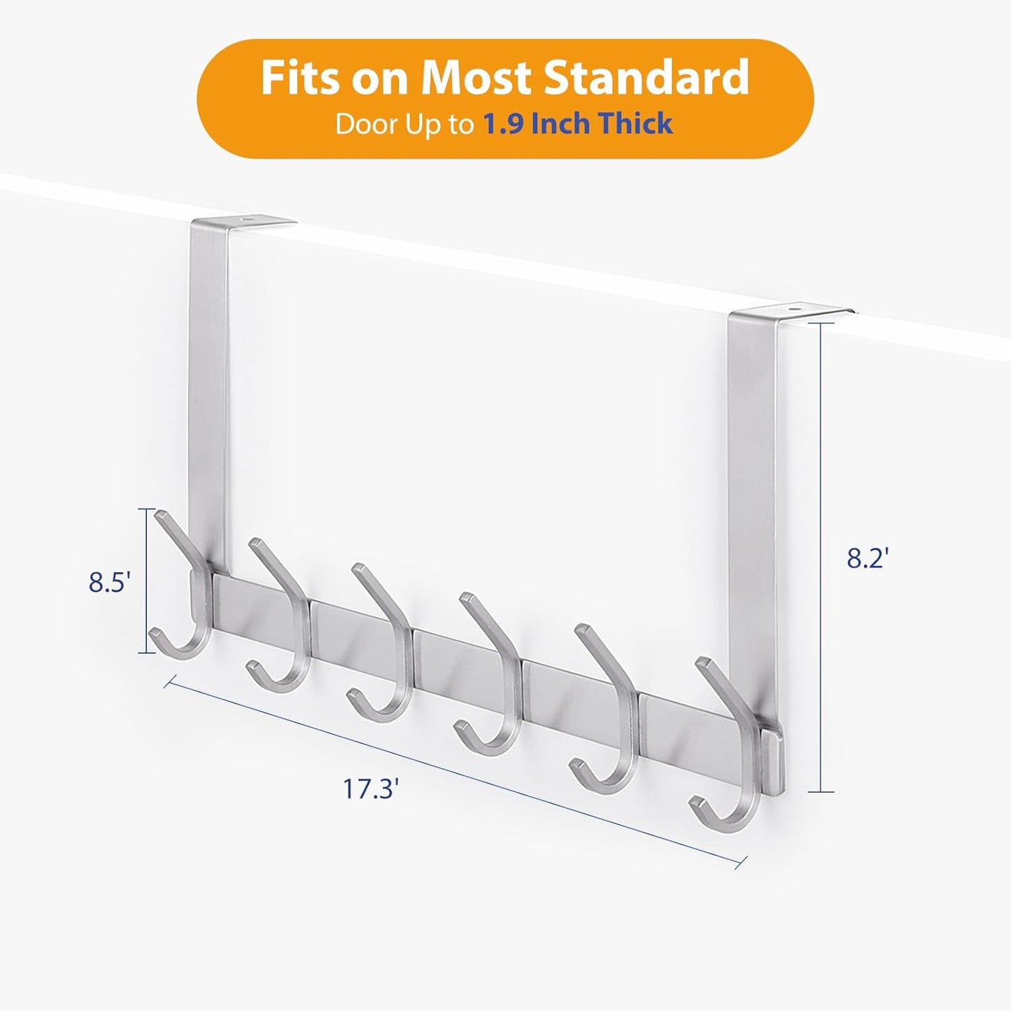 Stainless Steel Heavy Duty Over Door Hanger Holder