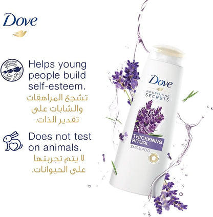 Dove Thickening Ritual Shampoo Lavender, 400ml + Dove Conditioner, 320ml