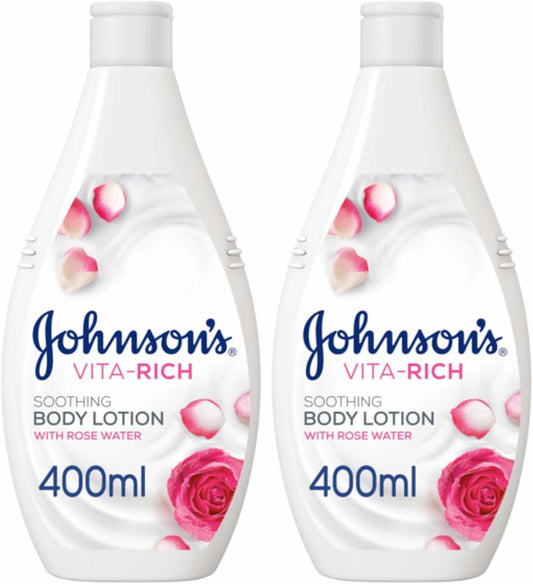 Johnson & Johnson Vita-Rich Soothing Rose Water Body Lotion (2x 400ml)