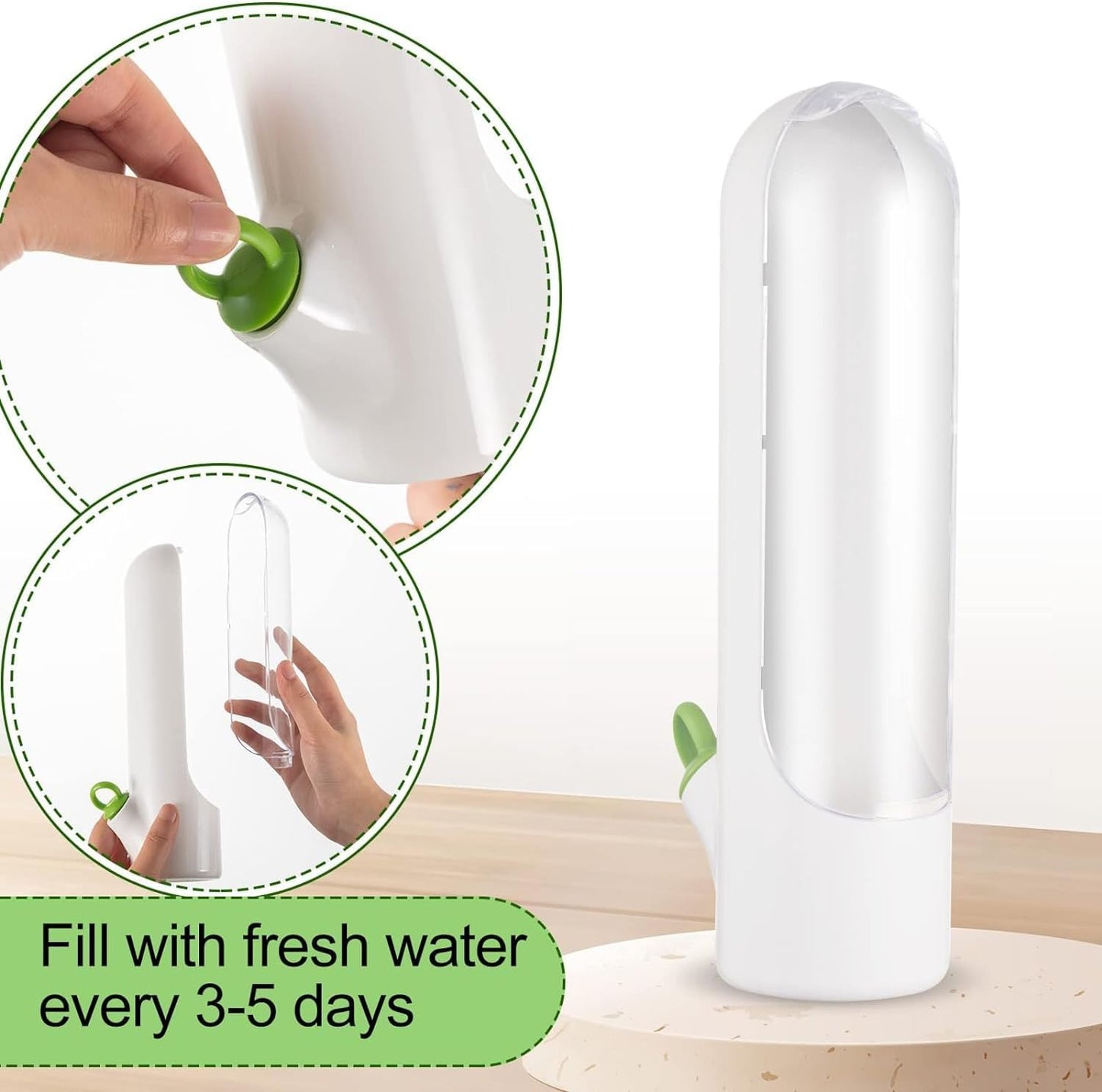 Premify 2 Pcs Herb Saver, Herbs Keeper for Refrigerator, Cilantro Storage Containers, Fridge Organizers and Storage, Herb Saver Pod Keep Fresh & Green Vegetables, Mint, Parsley, Asparagus