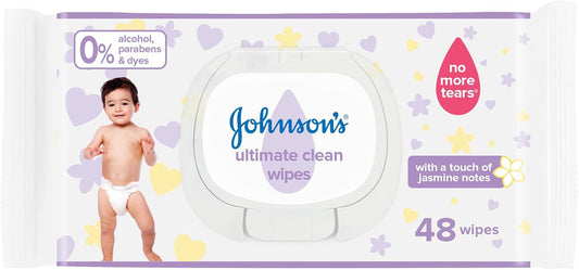 Johnson's Baby Wipes, Ultimate Clean, Pack of 48 Wipes