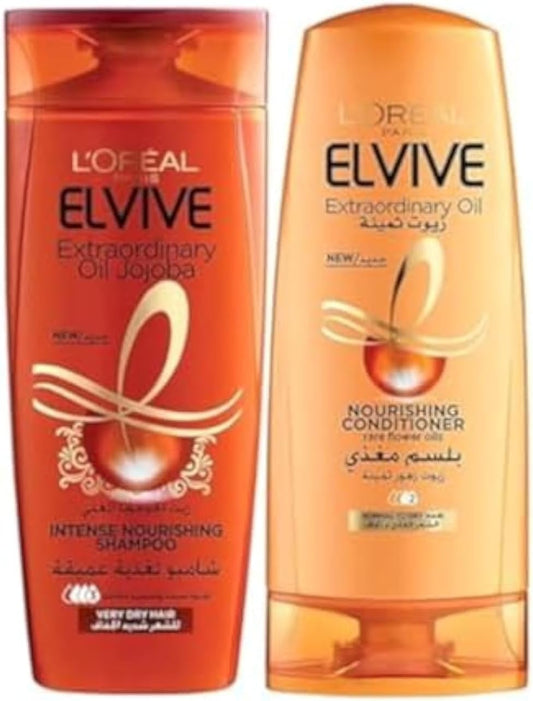 L’Oréal Paris Elvive Extraordinary Oil Shampoo 400ml + Conditioner 360 ml For Dry Hair