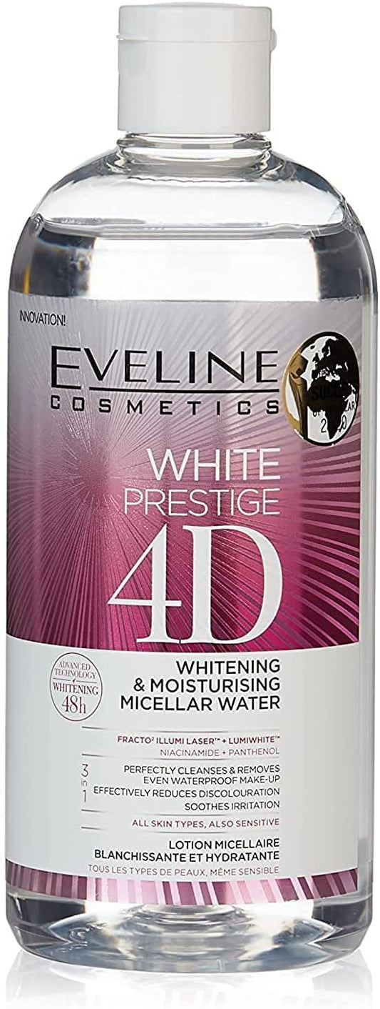 Evenline cosmetics white prestige 4d whitening and moisturising micellar water, 400 ml