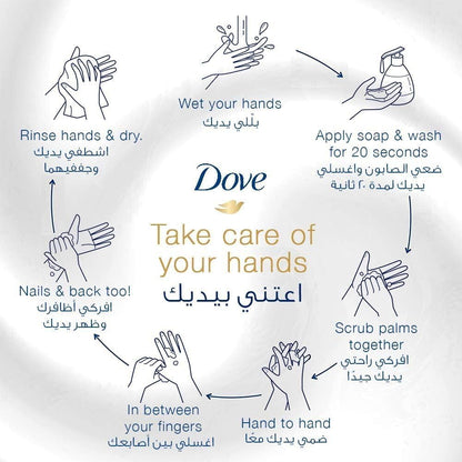 DOVE Care & Protect Moisturising Hand Wash, 100% sensitive skin friendly, Original, with ¼ moisturising cream, 500ml