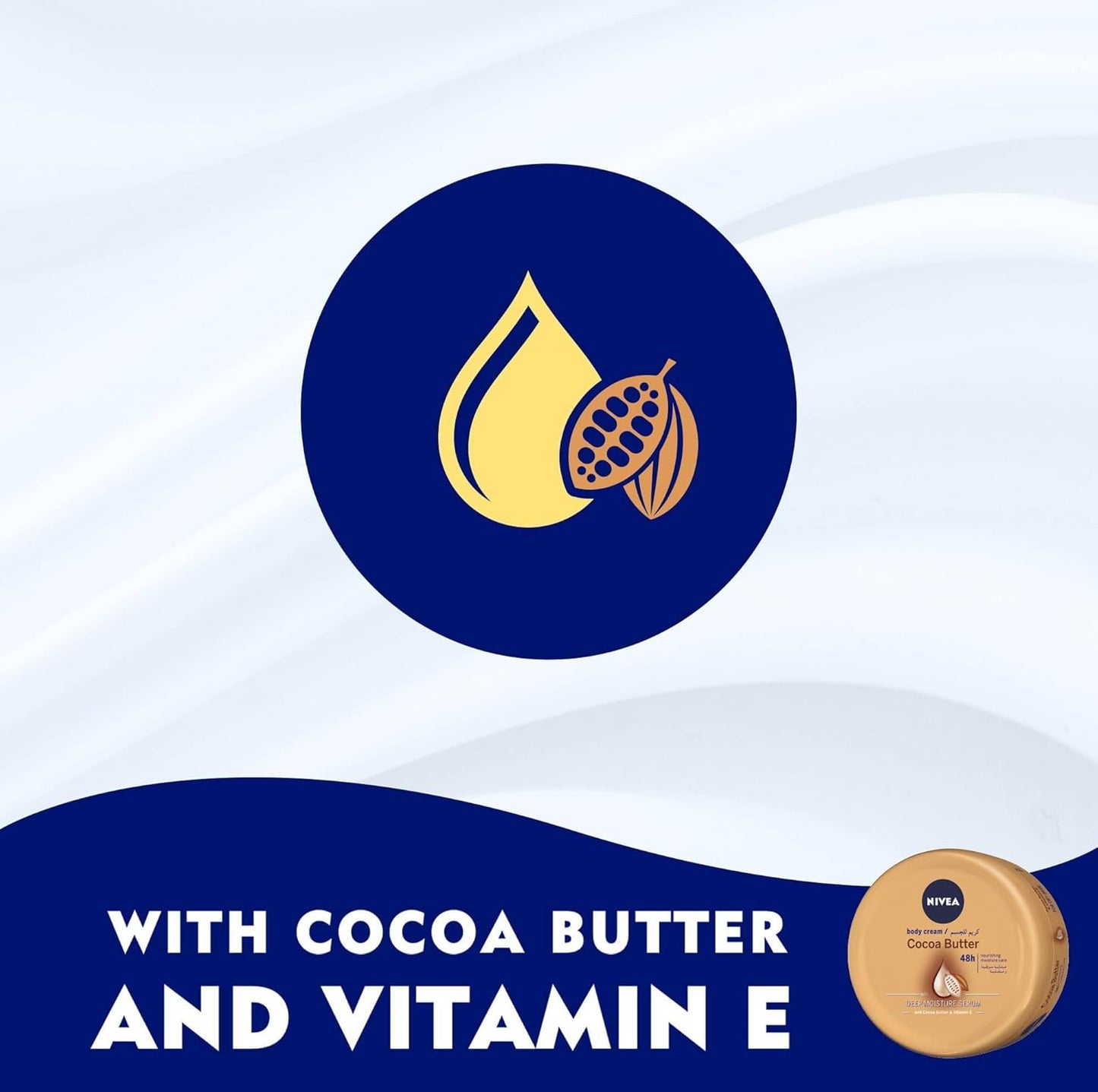 NIVEA Body Lotion for Dry Skin, Cocoa Butter, 5in1 Complete Care, 48H Deep Moisture, 2x400ml, Pack of 2