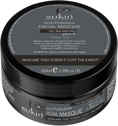 Sukin Oil Balancing Char Anti-Pollution Facial Masque, 100 ML
