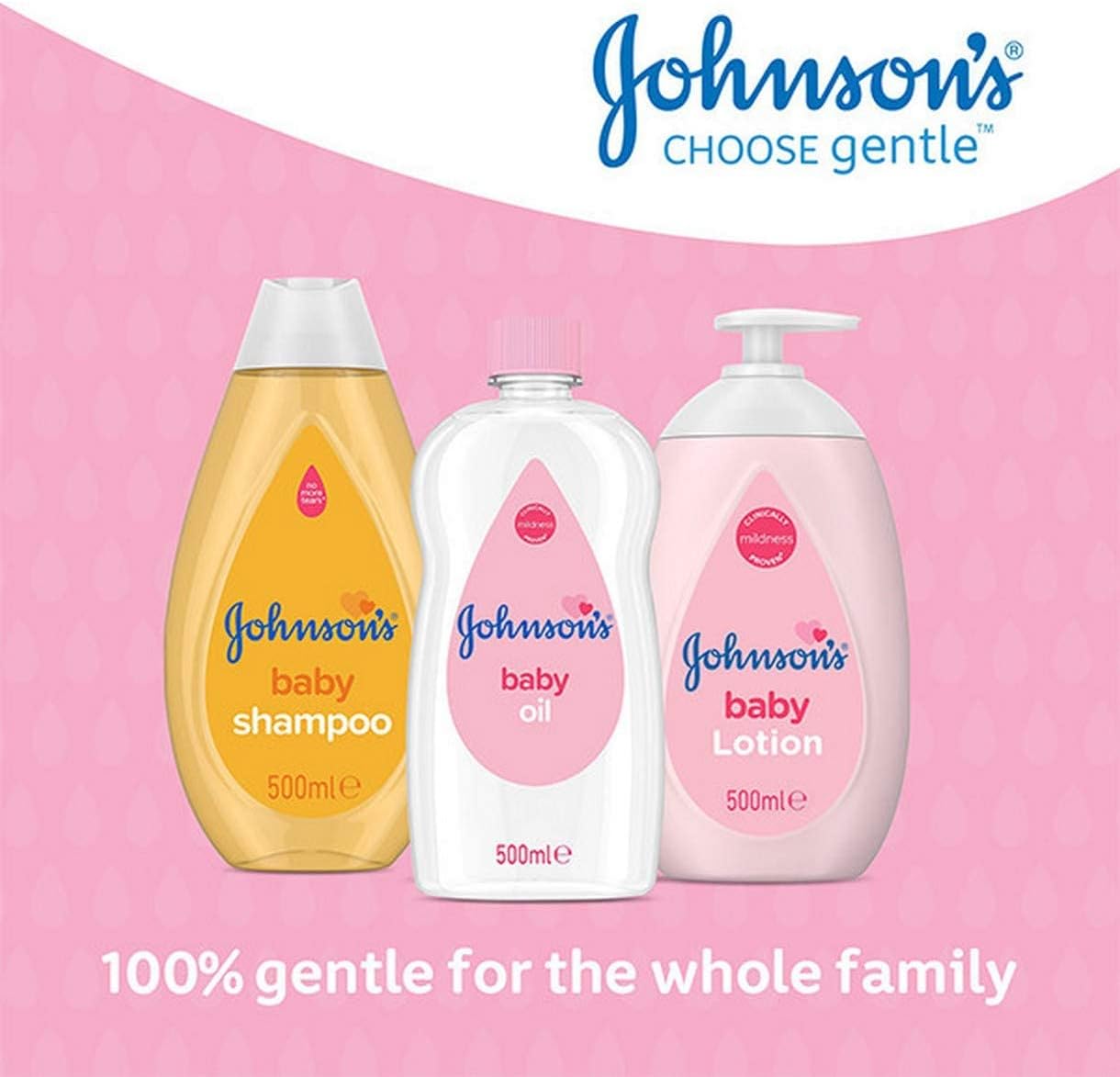 Johnson's Baby Oil (1 x 500 ml) Moisturising Baby Oil to Protect Delicate and Dry Skin, Hypoallergenic and pH-Balanced Baby Oil Ideal for Baby Massage and as Moisturiser for Dry Skin to Soften Hands