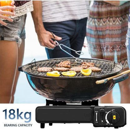 Kenco Vitaly Portable Gas Stove, Black Butane Stove, For Camping, Barbecue, Emergency Gear.