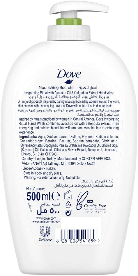 DOVE Care & Protect Moisturising Hand Wash, 100% sensitive skin friendly, Original, with ¼ moisturising cream, 500ml
