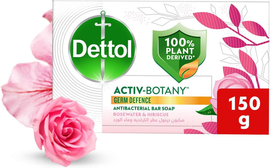 Dettol Activ-Botany Bathing Soap, Rosewater & Hibiscus Scent, 150g