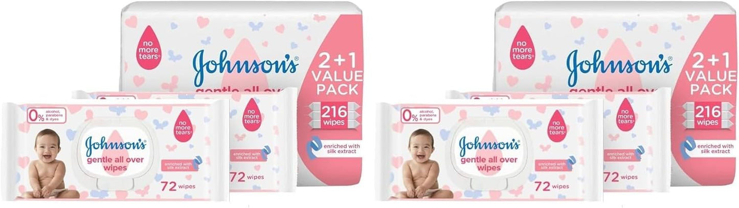 Johnson's Baby Wipes 2+1 (72) wipes