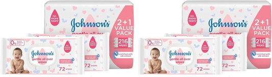 Johnson's Baby Wipes 2+1 (72) wipes