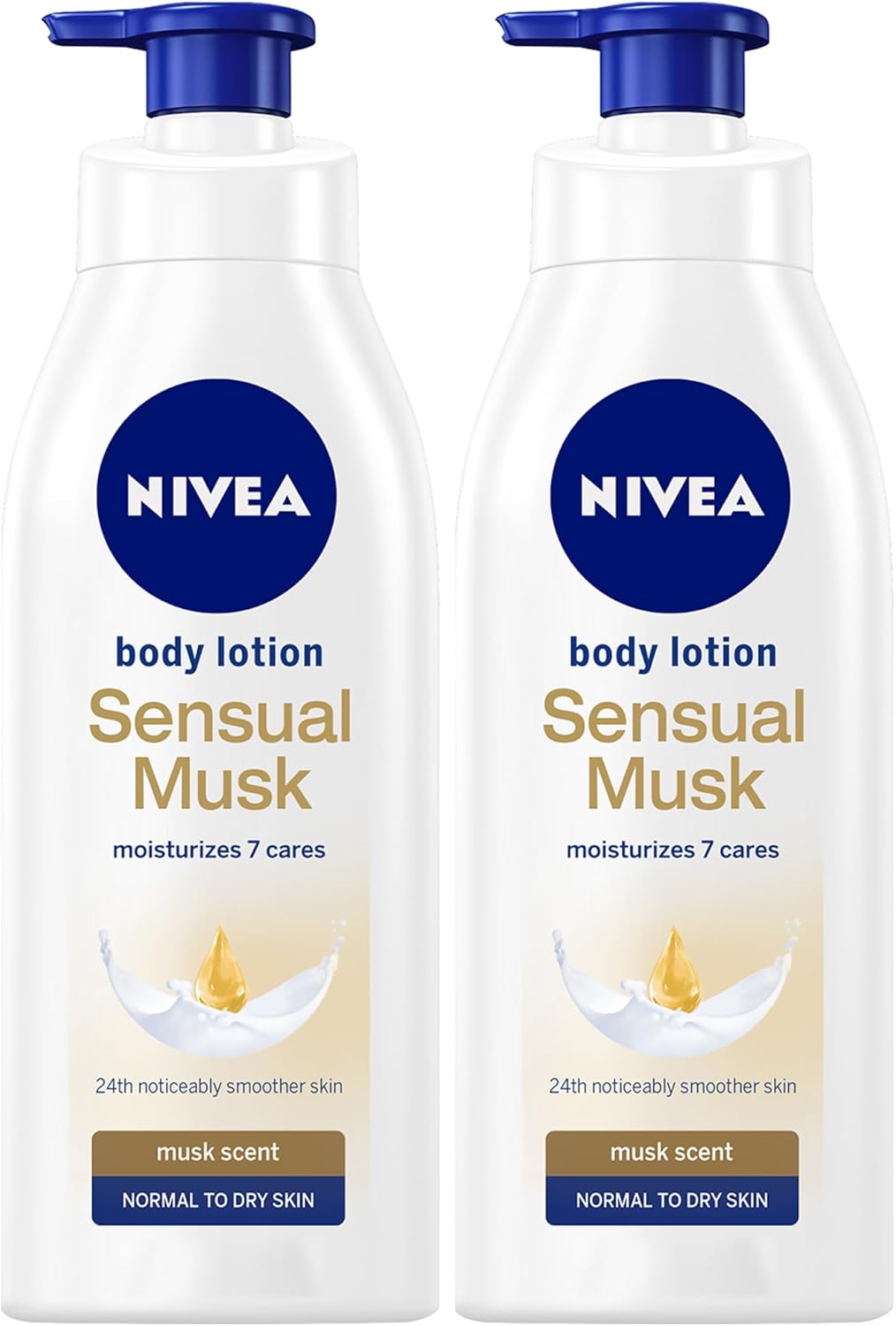 NIVEA Body Lotion Sensual Musk, Musk Scent, Normal to Dry Skin, 2x400ml