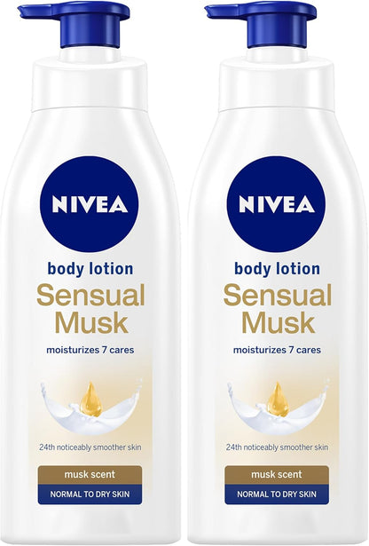 NIVEA Body Lotion Sensual Musk, Musk Scent, Normal to Dry Skin, 2x400ml