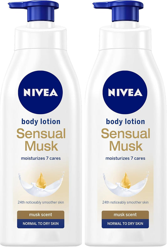NIVEA Body Lotion Sensual Musk, Musk Scent, Normal to Dry Skin, 2x400ml