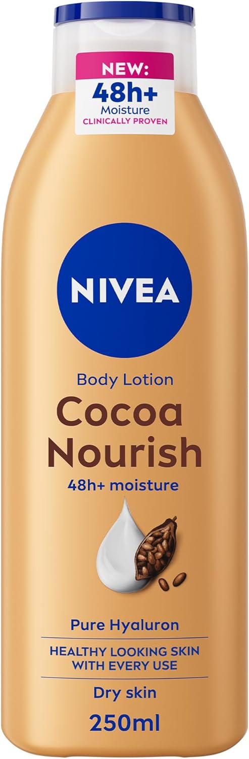 NIVEA Body Lotion for Dry Skin, Cocoa Butter, 5in1 Complete Care, 48H Deep Moisture, 2x400ml, Pack of 2