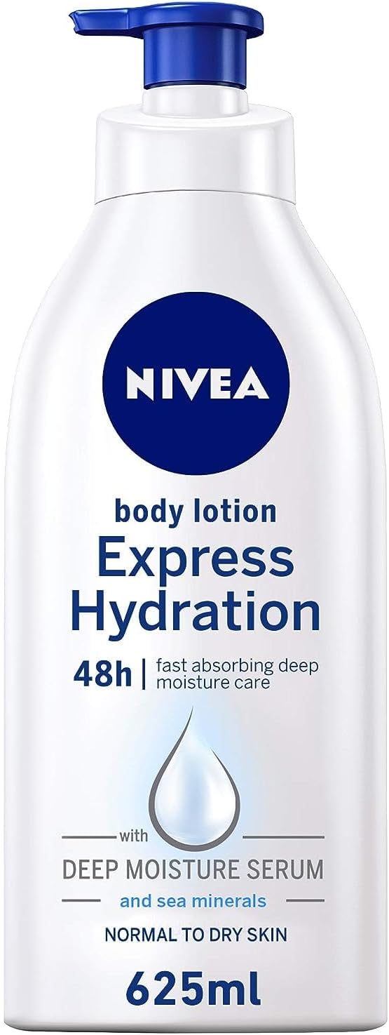 NIVEA Body Lotion for Normal to Dry Skin, Express Hydration, with Deep Moisture Serum and Sea Minerals, 48H Moisture Care, 400ml