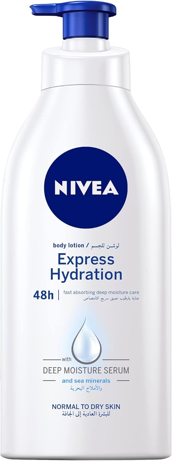 NIVEA Body Lotion for Normal to Dry Skin, Express Hydration, with Deep Moisture Serum and Sea Minerals, 48H Moisture Care, 400ml