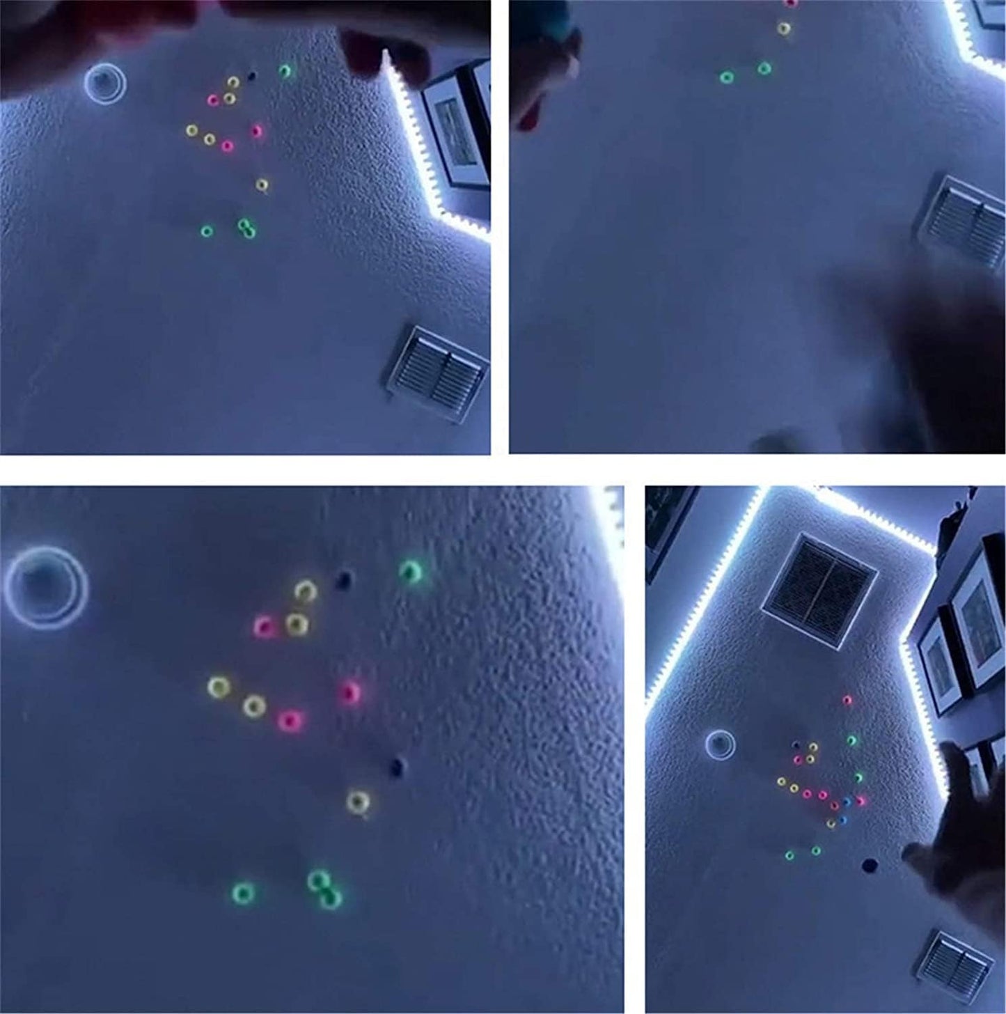 Luminous Sticky Balls, 4Pcs Stress Relief Glowing Balls, Ceiling Balls Glow in The Dark, Stress Balls for Kids and Adults, Sticky Balls, to The Wall and Roof, Party Favors, Party Supplies for Relax