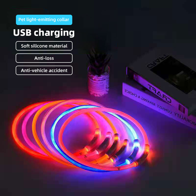 Pet Luminous Led Collar Flashing At Night