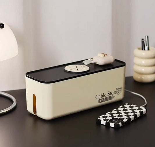 1pc Cable Storage Box, Desktop Charging Cable Data Storage Case