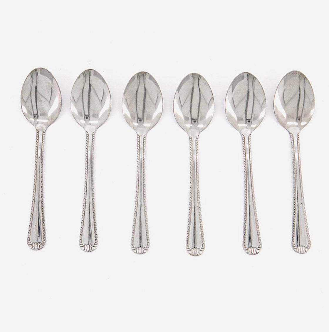 6Pcs teaspoon silver