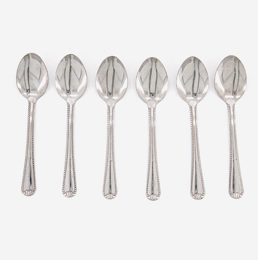 6Pcs teaspoon silver