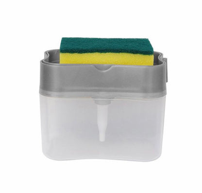 Dishwashing Sponge Soap Dispenser Grey 9.1x10.2x14cm