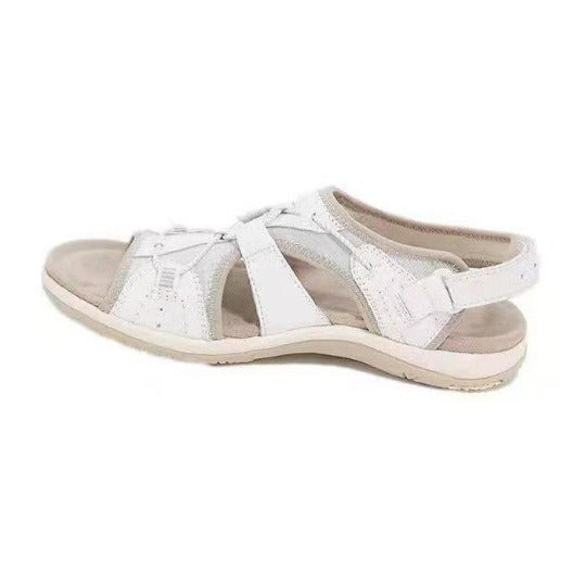 Women's sandals summer new round head breathable casual sandals large size flat beach sandals