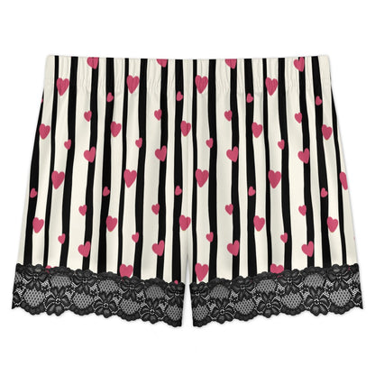 Lace-trimmed camisole and shorts pajama set