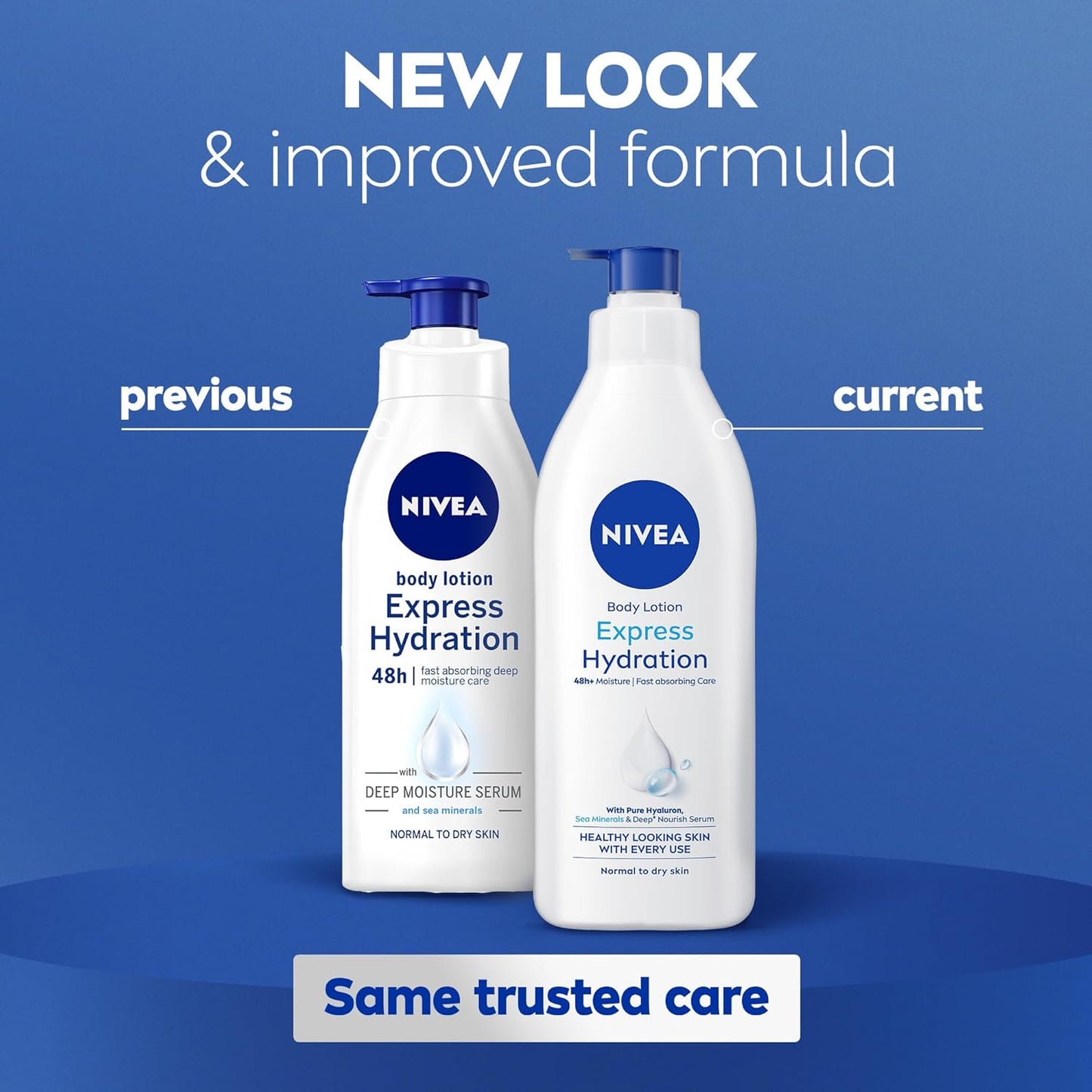 NIVEA Body Lotion for Normal to Dry Skin, Express Hydration, with Deep Moisture Serum and Sea Minerals, 48H Moisture Care, 400ml