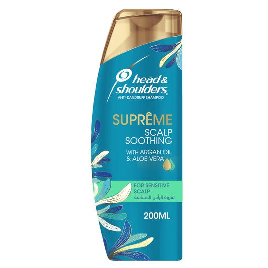 Head & Shoulders Supreme Anti-Dandruff Shampoo With Argan Oil And Aloe Vera For Sensitive Scalp Soothing, 200ml