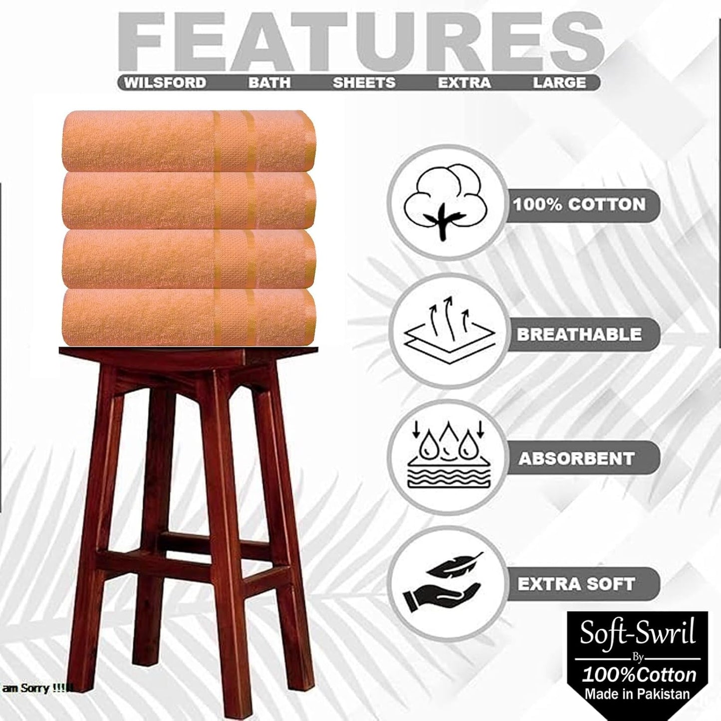 Soft-Swril Premium Sky-Blue Bath Towel 500 GSM 100% Cotton 27x54 Inches Pack of 1,Ultra Super Soft Quick Dry Highly Absorbent - Soft Hotel Quality for Bath and Spa