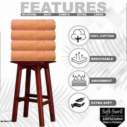 Soft-Swril Premium Sky-Blue Bath Towel 500 GSM 100% Cotton 27x54 Inches Pack of 1,Ultra Super Soft Quick Dry Highly Absorbent - Soft Hotel Quality for Bath and Spa