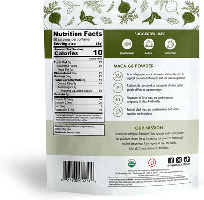 Organic Traditions Maca X-6 Powder | 150 g
