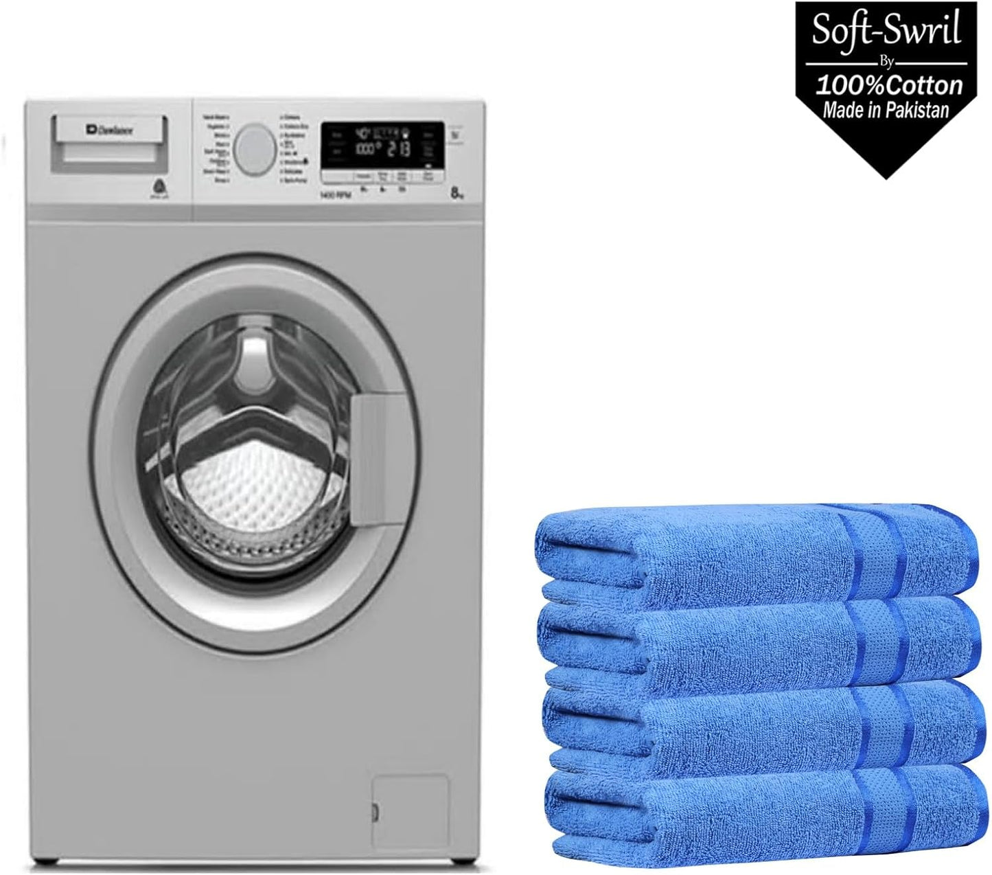 Soft-Swril Premium Sky-Blue Bath Towel 500 GSM 100% Cotton 27x54 Inches Pack of 1,Ultra Super Soft Quick Dry Highly Absorbent - Soft Hotel Quality for Bath and Spa