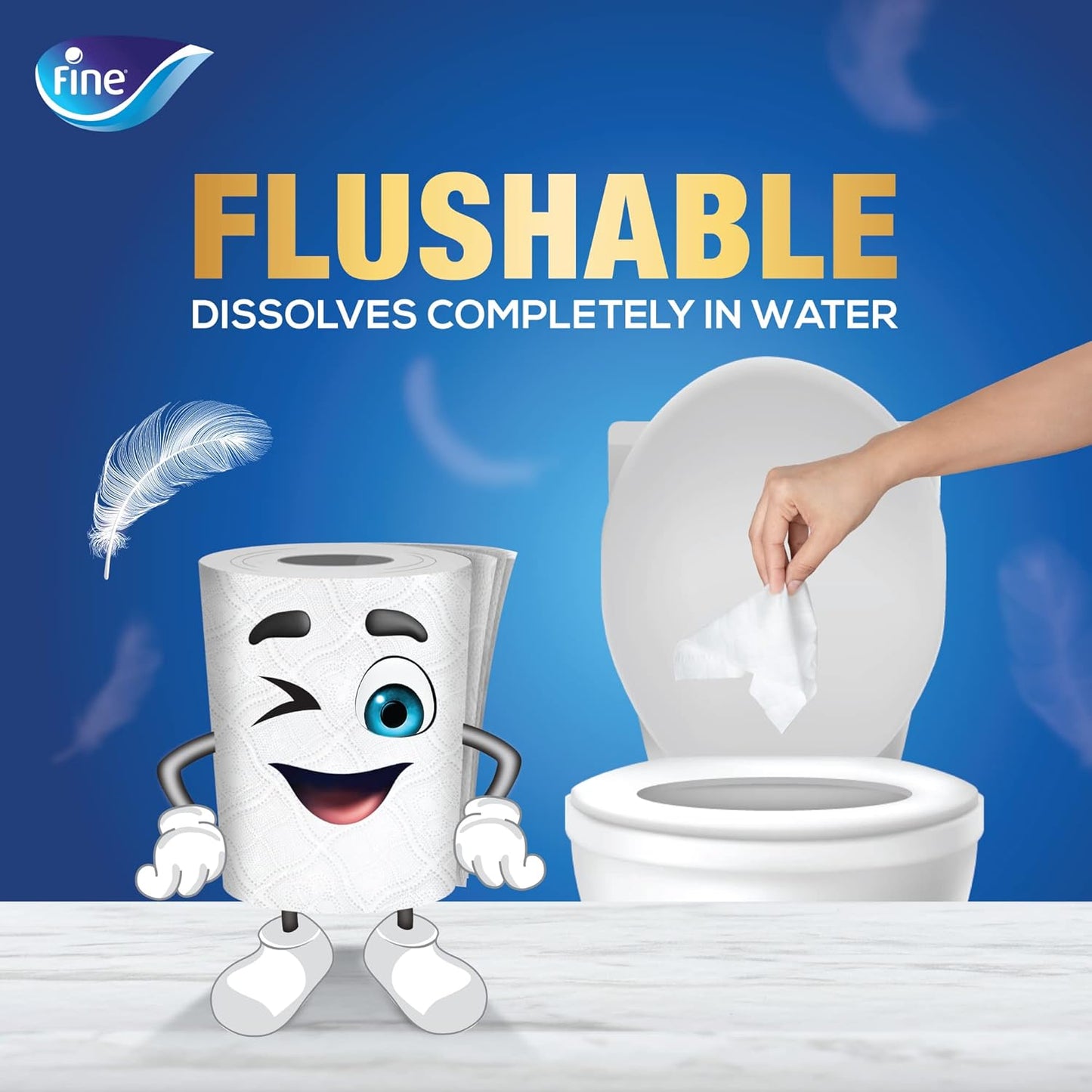 Fine Deluxe Toilet Paper 3 Ply, 24 Rolls