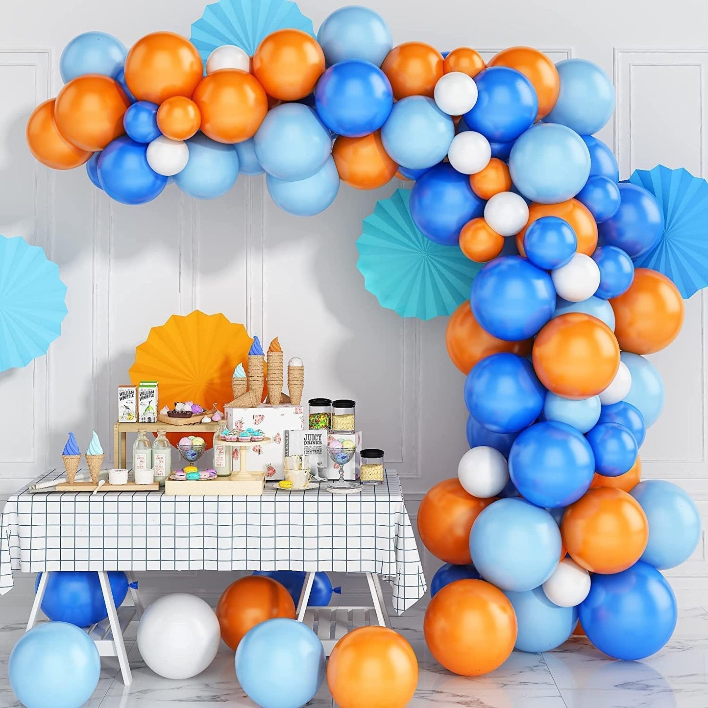 Black,Gold Balloons and Paper Pom Poms Party Supplies for Birthday Decoration With Pale Champagne Metallic Foil Fringe Tinsel Curtain Happy Birthday Party Decoration Backdrop,Black Decoration Kit
