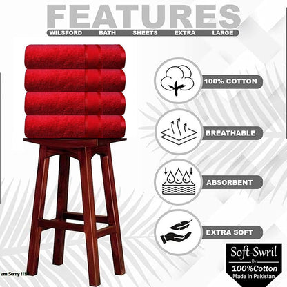 Soft-Swril Premium Sky-Blue Bath Towel 500 GSM 100% Cotton 27x54 Inches Pack of 1,Ultra Super Soft Quick Dry Highly Absorbent - Soft Hotel Quality for Bath and Spa